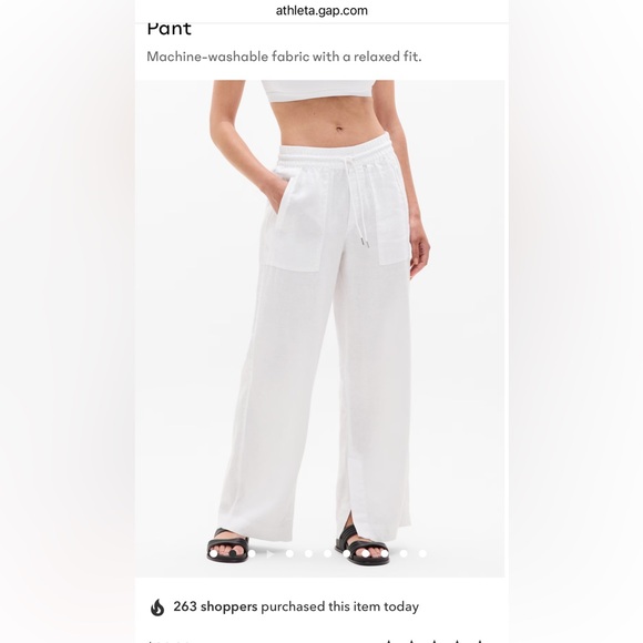 Athleta Pants - Athleta Women's Retreat Linen High Rise Wide Leg Pant